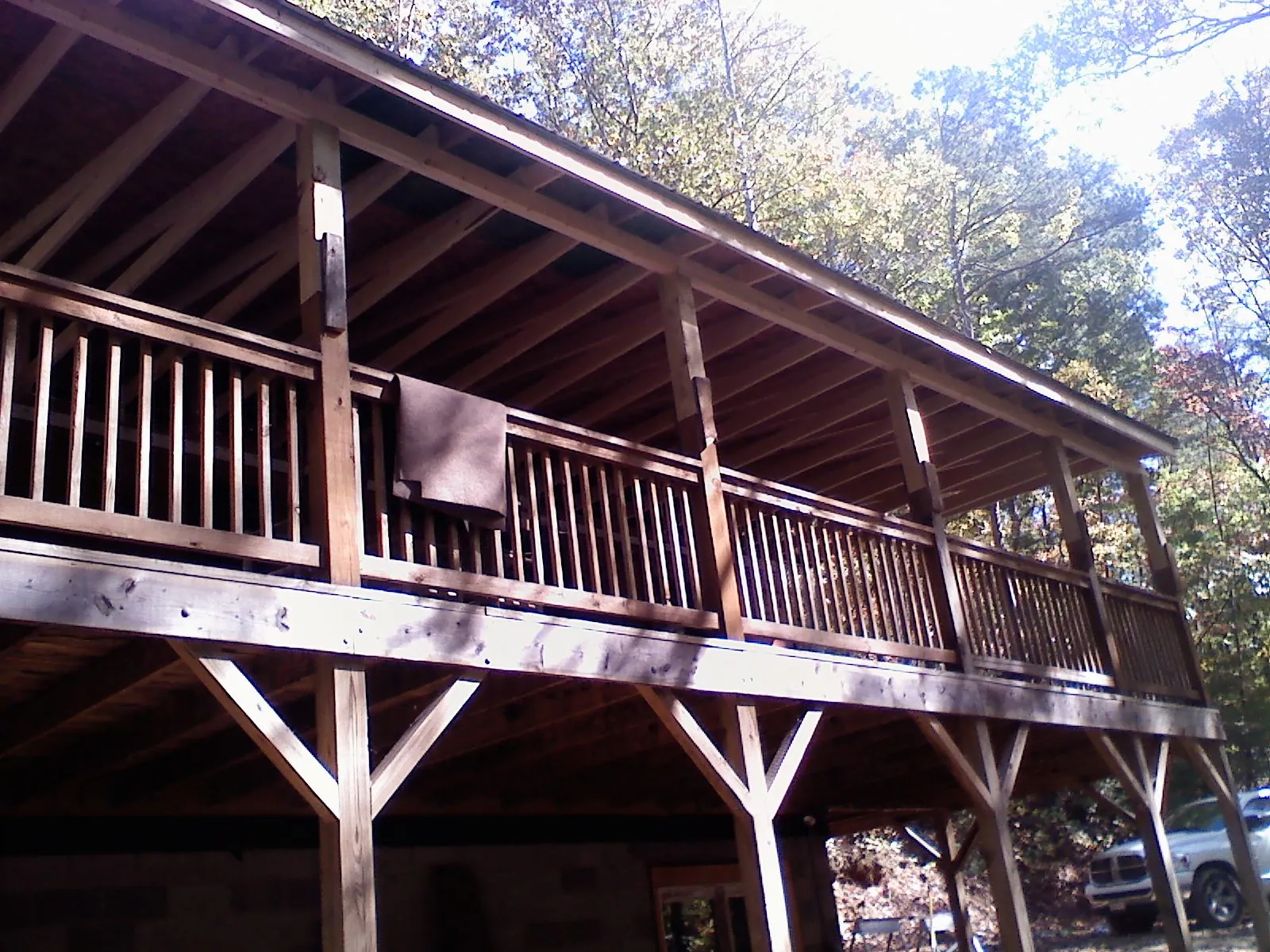 Timber framing under a new elevated porch and deck — Roof Leak Repair in San Gabriel by Roofing Brothers